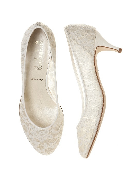 ivory low heel bridal shoes