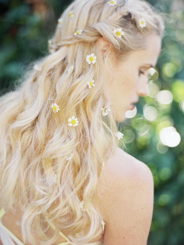 small flowers in hair